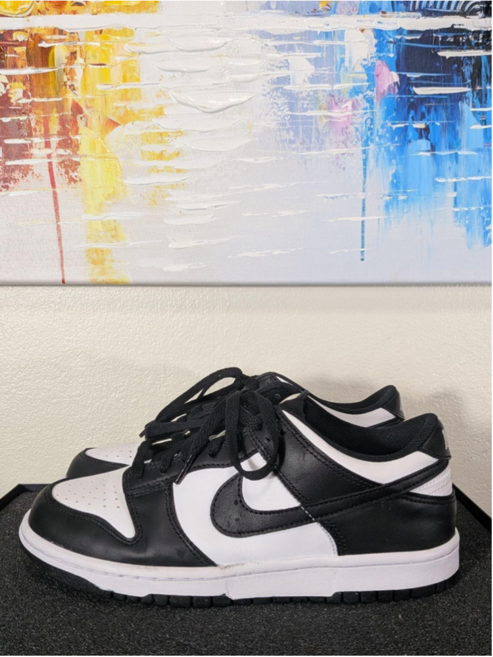 Nike Dunk Low Shoes Youth Size 7Y Black White Colorblock Sneakers CW1590-100
